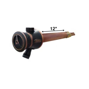 Prier P-118X12-ORB Prier Truetemp 12in Hot & Cold Hydrant, Single-Handle, Anti-Siphon, 1/2in Crimp PEX Inlet, Oil-Rubbed Bronze - P-118X12-ORB