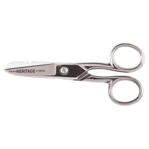 Klein 100CS KLEIN 100CS SERRATED ELECTRICIAN SCISSORS WITH STRIPPING NOTCHES