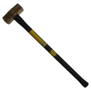 Klein 7HBRFRH14 KLEIN 7HBRFRH14 BRASS SLEDGE HAMMER - FIBERGLASS RUBBER GRIP HANDLE - 14 LBS. (6.4