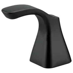 Delta H252BL Delta Stryke Matte Black Bathroom Handle Set for Centerset or Widespread Bathroom Faucets, 2 Metal Lever Handles, ADA - H252BL