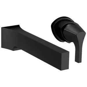 Delta T574LF-BLWL Delta Zura Two-Hole Wall-Mount Matte Black Lavatory Faucet, Less Drain, 1.2 GPM, Single-Handle, Lever Handle, Less Rough-In - T574LF-BLWL