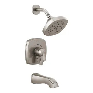 Delta T17476-SS Delta Stryke Monitor 17 Series H2Okinetic Tub/Shower Faucet with Volume Control, Two-Handle, 1.75 GPM, Lever Handle, Stainless - T17476-SS