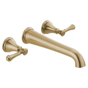Delta T5797-CZWL Delta Traditional Two-Handle Wall-Mount Tub Faucet Trim, Lever Handles, ADA-Compliant, Champagne Bronze - T5797-CZWL
