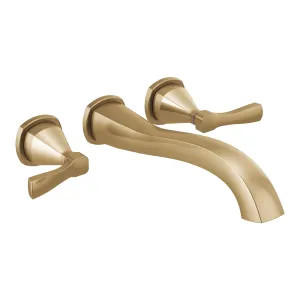 Delta T5776-CZWL Delta Stryke Two-Handle Wall-Mount Tub Faucet Trim, Lever Handles, 8 GPM, Champagne Bronze - T5776-CZWL