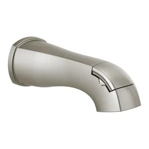 Delta RP93376SS Delta Stryke 8in Diverter Stainless Metal Tub Spout with Pull-Up Diverter, Wall-Mount, Single-Hole Installation, for use with Stryke Tub/Shower Trim - RP93376SS