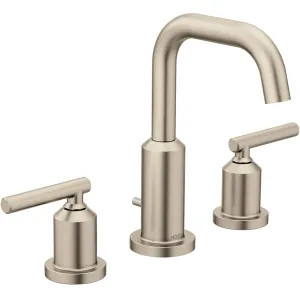 Moen T6142BN Moen Gibson Two-Handle High Arc Widespread Brushed Nickel Bathroom Faucet, 1.2 GPM, 60 PSI, WaterSense, Lever Handles, Three-Holes - T6142BN