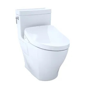 Toto MW6263046CEFGA#01 TOTO Aimes WASHLET+ One-Piece Toilet with S500e Bidet Seat, 1.28 GPF, Auto-Flush, Cotton White - MW6263046CEFGA#01