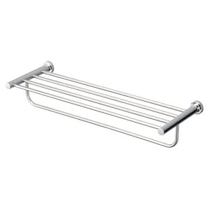 Toto YTS406BU#CP TOTO L Series Round Towel Shelf with Hanging Bar, Polished Chrome - YTS406BU#CP