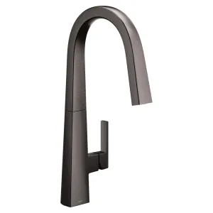 Moen S75005BLS Moen Nio Single-Handle Pull-Down High Arc Kitchen Faucet, Black Stainless - S75005BLS