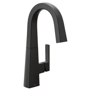 Moen S55005BL Moen Nio Single Handle Bar/Prep Faucet, Handle Accent Option Included, Matte Black - S55005BL