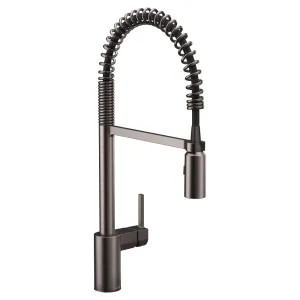 Moen 5923BLS Moen Align Single Handle Pre-Rinse Spring Pull-Down Kitchen Faucet, Black Stainless - 5923BLS 
