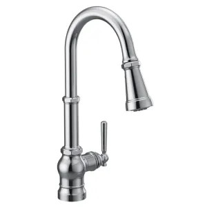 Moen S72003 Moen Paterson Single-Handle Pull-Down Kitchen Faucet w/ Both Lever/Wheel Handles, Chrome - S72003