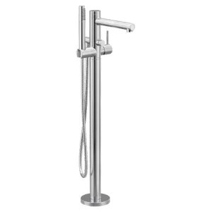 Moen 395 Moen Align 6 GPM Freestanding Tub Filler with 1.75 GPM Single-Function Hand Shower, 59in Metal Hose, Single Lever Handle, Polished Chrome - 395