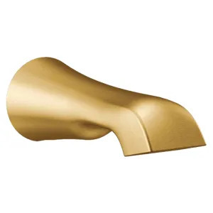 Moen S990BG Moen Flara Wall Mounted Brushed Gold Non Diverter Tub Spout, 1/2-inch Connection Size, Slip Fit - S990BG