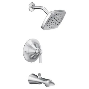 Moen TS2913 Moen Flara Posi-Temp Tub/Shower Faucet with 2.5 GPM Rainshower, 1-Function, Single Lever Handle, M-PACT, Immersion, Chrome - TS2913