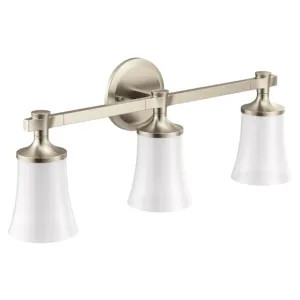 Moen YB0363BN MOEN YB0363BN CSI Flara Three-Globe Bath Light Sconce, Brushed Nickel