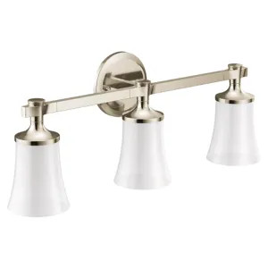 Moen YB0363NL MOEN YB0363NL CSI Flara Three-Global Bath Light Sconce, Nickel