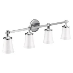 Moen YB0364CH MOEN YB0364CH CSI Flara Four-Globe Bath Light Sconce, Chrome