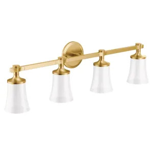 Moen YB0364BG MOEN YB0364BG CSI Flara Four-Globe Bath Light Sconce, Brushed Gold