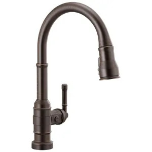 Delta 9190T-RB-DST Delta Broderick Touch2O Single Handle High Arc Pull-Down Kitchen Faucet, Venetian Bronze - 9190T-RB-DST