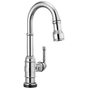 Delta 9990T-DST Delta Broderick Single Handle Pull-Down Bar/Prep Faucet, Touch2O, Diamond Seal, MagnaTite, ADA, 1.8 GPM, Chrome - 9990T-DST