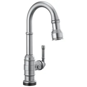 Delta 9990T-AR-DST Delta Broderick Single Handle Pull-Down Bar/Prep Faucet, Touch2O, Diamond Seal, MagnaTite, ADA, 1.8 GPM, Arctic Stainless - 9990T-AR-DST