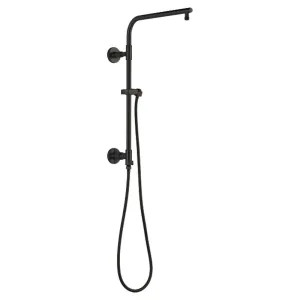 Delta 58810-BL Delta Universal Showering 18in Round Shower Column Kit with Stretchable Hose for Shower Head and Hand Shower, Matte Black - 58810-BL