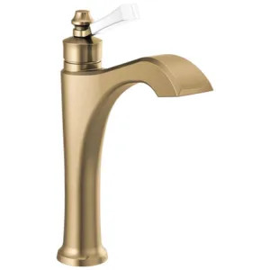 Delta 656T-GS-DST Delta Dorval Touchless Mid-Height Champagne Bronze/Porcelain Lavatory Faucet, Less Drain, 1.2 GPM, Single-Handle, DIAMOND Seal, Lever Handle, Touch2Oxt - 656T-GS-DST