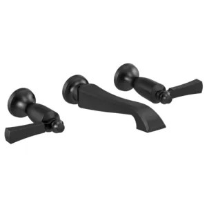 Delta T3556LF-BLWL Delta Dorval Wall-Mount Matte Black Lavatory Faucet Trim for 8