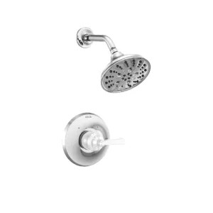 Delta T14256-LHP Delta Dorval Monitor 14 Series H2Okinetic Shower Faucet with 5-Setting Rain Showerhead, 1.75 GPM, Less Handle, Chrome - T14256-LHP