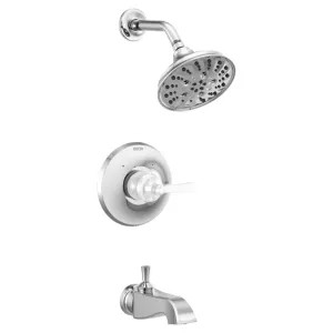 Delta T14456-LHP Delta Dorval Monitor 14 Series H2Okinetic Tub/Shower Faucet with 5-Setting Showerhead, 1.75 GPM, Less Handle, Chrome - T14456-LHP