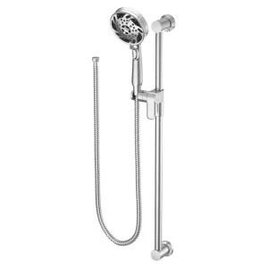 Moen 3670EP Moen 4-1/2in Five-Function Hand Shower with 30in Slide Bar, Round, Eco-Performance, 1.75 GPM, WaterSense, ADA, Chrome - 3670EP
