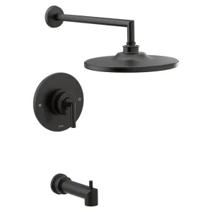 Moen TS22003EPBL Moen Arris Posi-Temp Tub/Shower Faucet with 1.75 GPM Rain Shower, 1-Function, Single Lever Handle, M-PACT, Immersion, Matte Black - TS22003EPBL