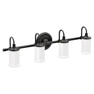 Moen YB6464BL Moen YB6464BL Belfield Four Globe Bath Light, Matte Black