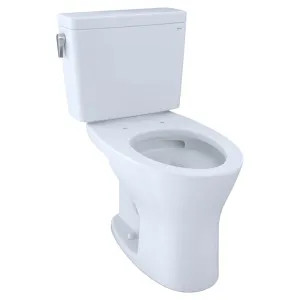 Toto CST746CEMFG#01 TOTO Drake Two-Piece Elongated Dual Flush 1.28 and 0.8 GPF Universal Height DYNAMAX TORNADO FLUSH Toilet with CEFIONTECT, Cotton White - CST746CEMFG#01