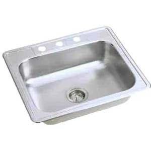 Dayton DW50125224 Dayton DW50125224 Stainless Steel Top Mount Single Bowl Sink