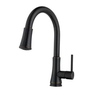 Pfister G529-PF2Y Pfister Pfirst Single-Handle Pull-Down Kitchen Faucet, 1.8 GPM, Pfast Connect, Pforever Seal, Tuscan Bronze - G529-PF2Y