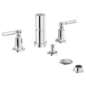 Brizo 68476-PC Brizo Invari Two-Handle Bidet Faucet with Diverter and Metal Pop-Up, Lever Handles, 4-Hole, Polished Chrome - 68476-PC