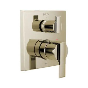 Delta T24867-PN Delta Angular Modern Monitor 14 Series Valve Trim w/ 3-Function Diverter, Lever Handles, Polished Nickel - T24867-PN