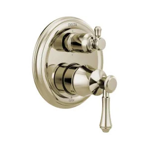 Delta T24997-PN Delta Traditional Monitor 14 Series Valve Trim w/ 6-Function Diverter, Lever Handles, Polished Nickel - T24997-PN
