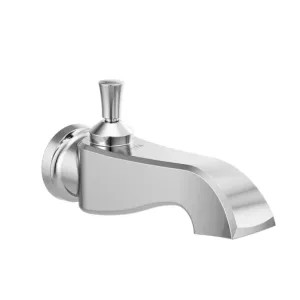 Delta RP100196 Delta 8in Dorval Wall-Mount Chrome Tub Spout with Pull-Up Diverter, Brilliance Finish - RP100196
