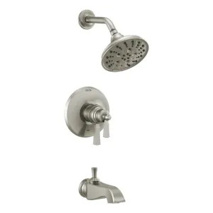 Delta T17T456-SS Delta Dorval Tempassure 17T Series Dual Function Thermostatic Multi-Function Tub and Shower with Integrated Volume Control, Stainless, TempAssure Pressure Balance Valve, 1.75 GPM - T17T456-SS