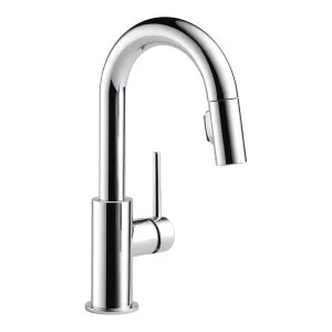 Delta 9959-LS-DST Delta Trinsic Two-Function Single-Handle Chrome Pull-Down Bar/Prep Faucet, 1.8 GPM, Lever Handle, Diamond Seal Technology, ADA, Limited Swivel - 9959-LS-DST