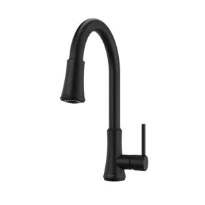 Pfister G529-PF2B Pfister Pfirst Single-Handle Pull-Down Kitchen Faucet, 1.8 GPM, Pfast Connect, Pforever Seal, Matte Black - G529-PF2B