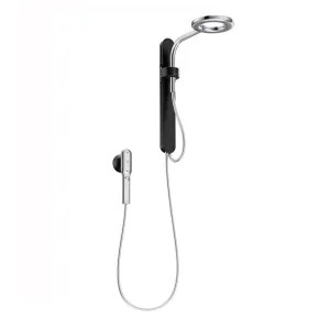 Moen N207C0BLC Moen Nebia 7.9in Rainshower and Handheld Shower Combination with Wall Bracket, Two-Spray Function, 1.75 GPM, Atomized Spray, Black/Chrome - N207C0BLC