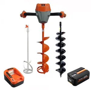 Redback E808C-3KIT4A Redback Flex Series 40V Earth Auger, Ice Auger, Mixing Blade, Charger, and 4Ah Battery - E808C-3KIT4A
