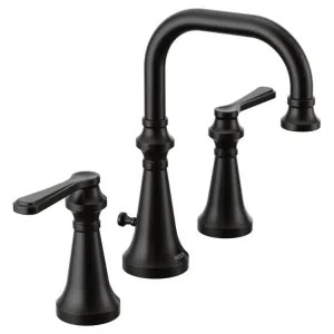 Moen TS44102BL Moen Colinet Two-Handle Widespread Lavatory Faucet, 1.2 GPM, Lever Handles, WaterSense, Matte Black - TS44102BL