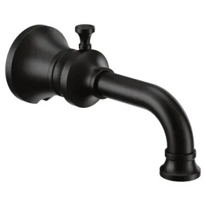 Moen S5000BL Moen Colinet Wall Mounted Matte Black Diverter Tub Spout, 1/2-inch Connection Size, Slip Fit - S5000BL