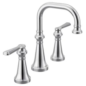 Moen TS44503 Moen Colinet Two-Handle Widespread Roman Tub Faucet, 8in High Arc Spout, 12in Center, Lever Handles, Polished Chrome - TS44503