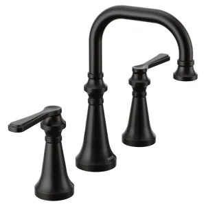 Moen TS44503BL Moen Colinet Two-Handle Widespread Roman Tub Faucet, 8in High Arc Spout, 12in Center, Lever Handles, Matte Black - TS44503BL